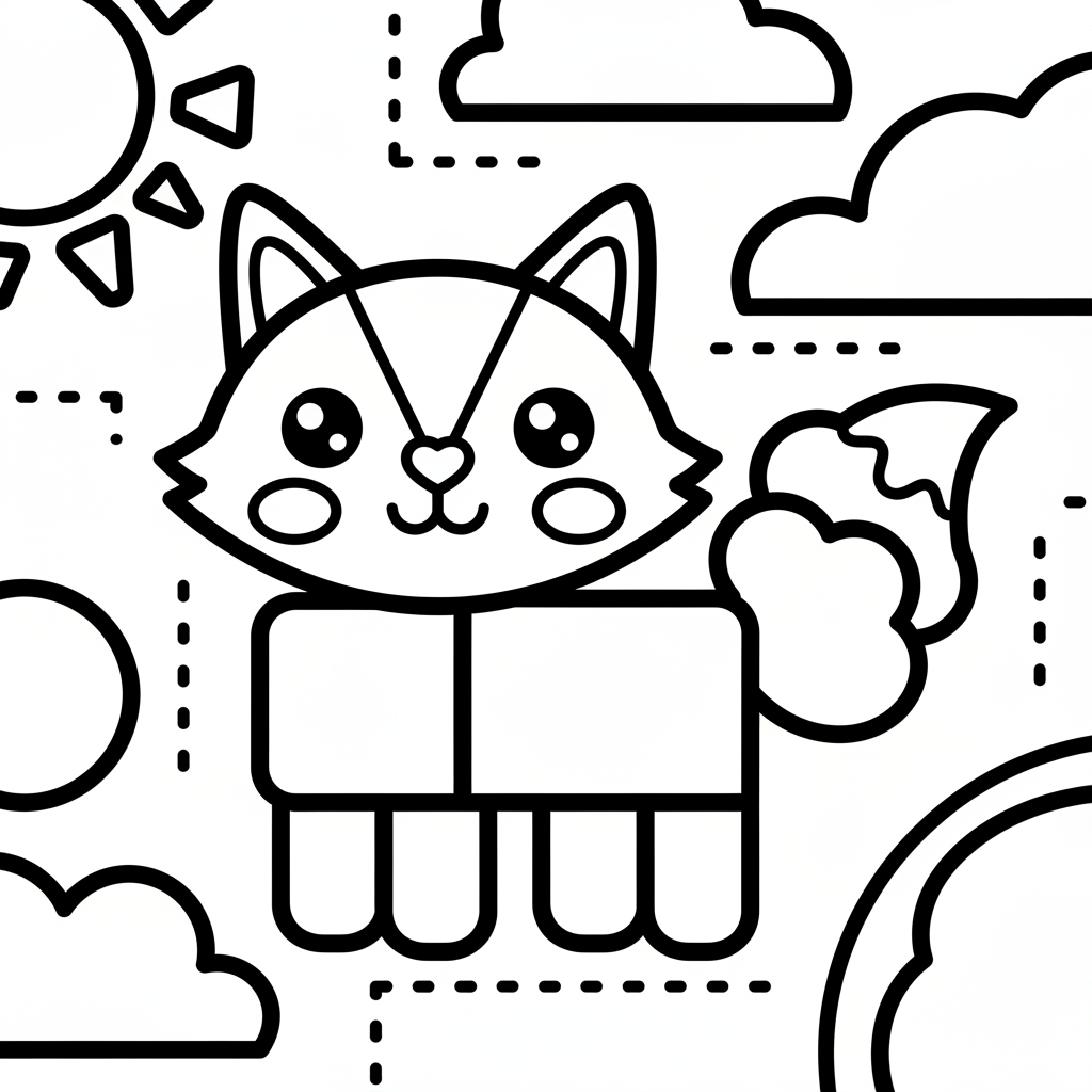 Geometric coloring page for kindergarteners - Standard style