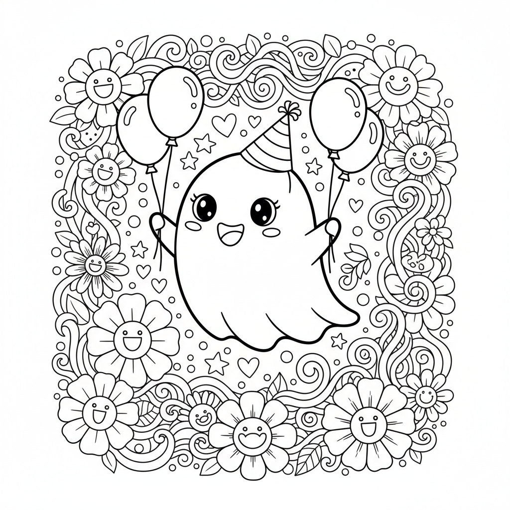 Ghost coloring page for adults - Standard style