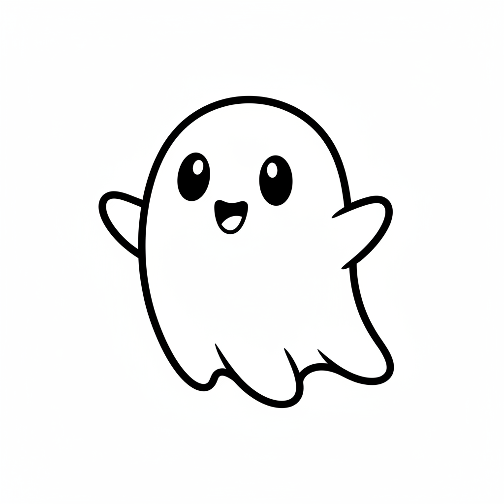 Ghost coloring page for beginners - Standard style