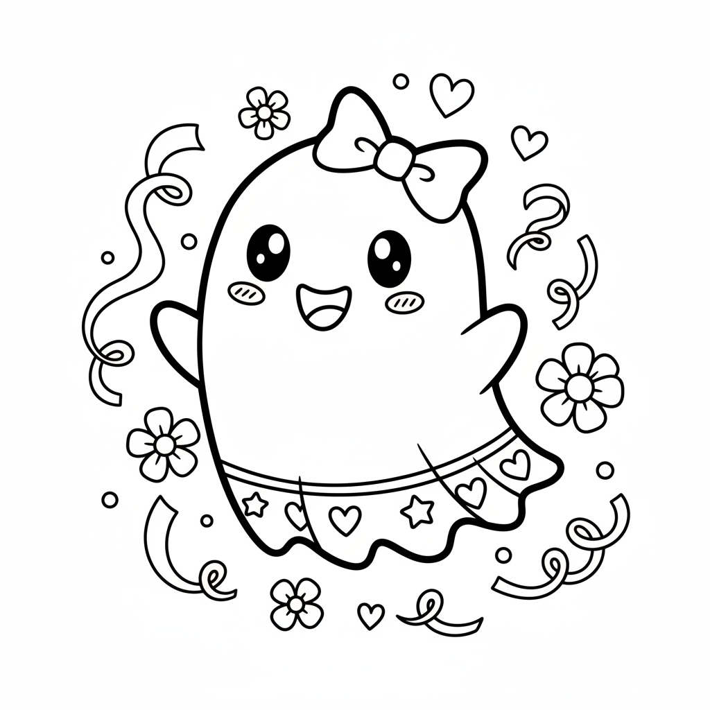 Ghost coloring page for girls - Standard style