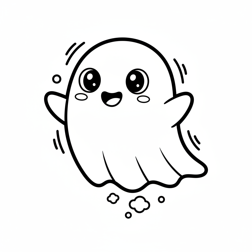 Ghost coloring page for kids - Standard style