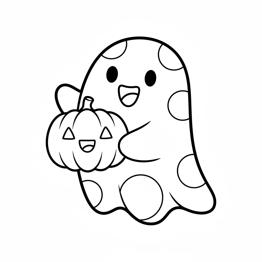 Ghost coloring page for preschoolers - Standard style