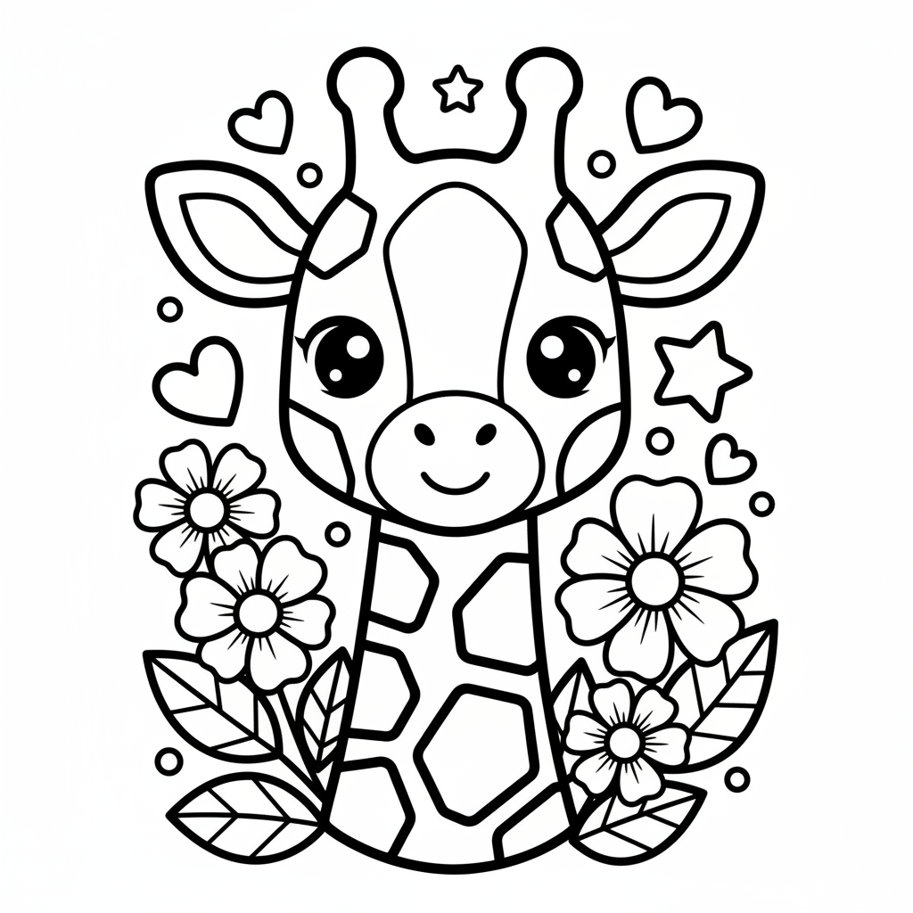Giraffe coloring page for experts - Standard style