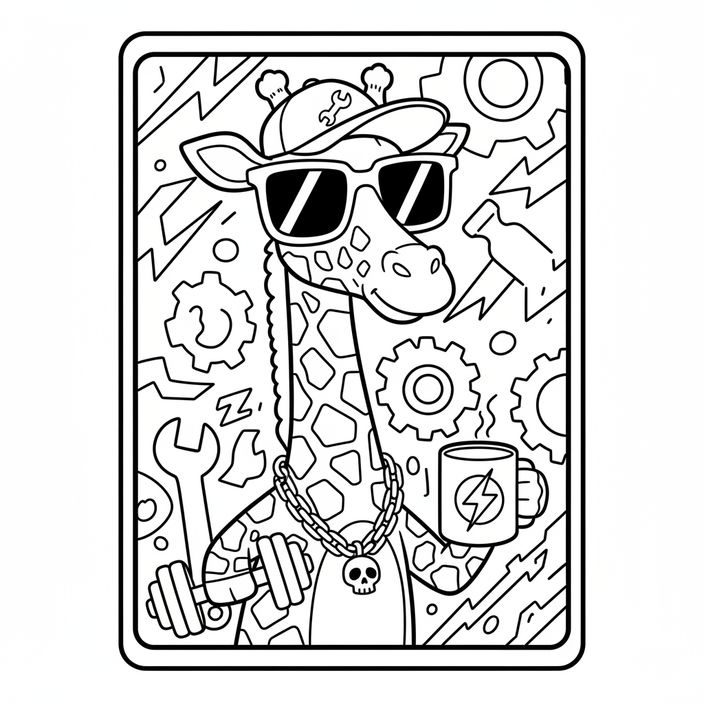 Giraffe coloring page for men - Standard style