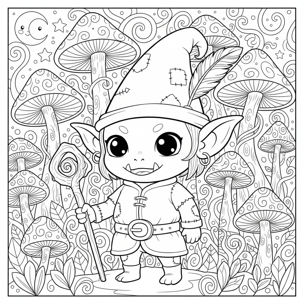 Goblin coloring page for experts - Standard style