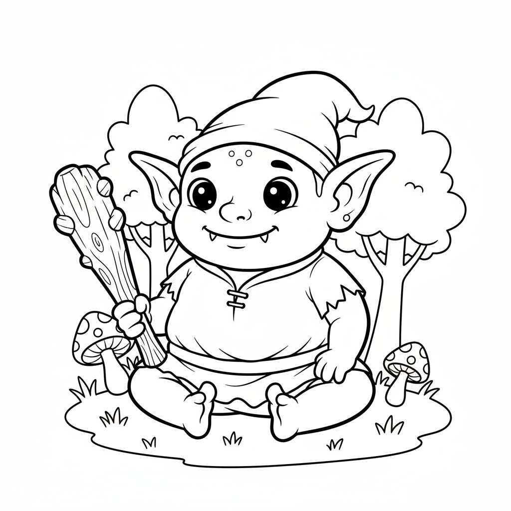 Goblin coloring page for kids - Standard style