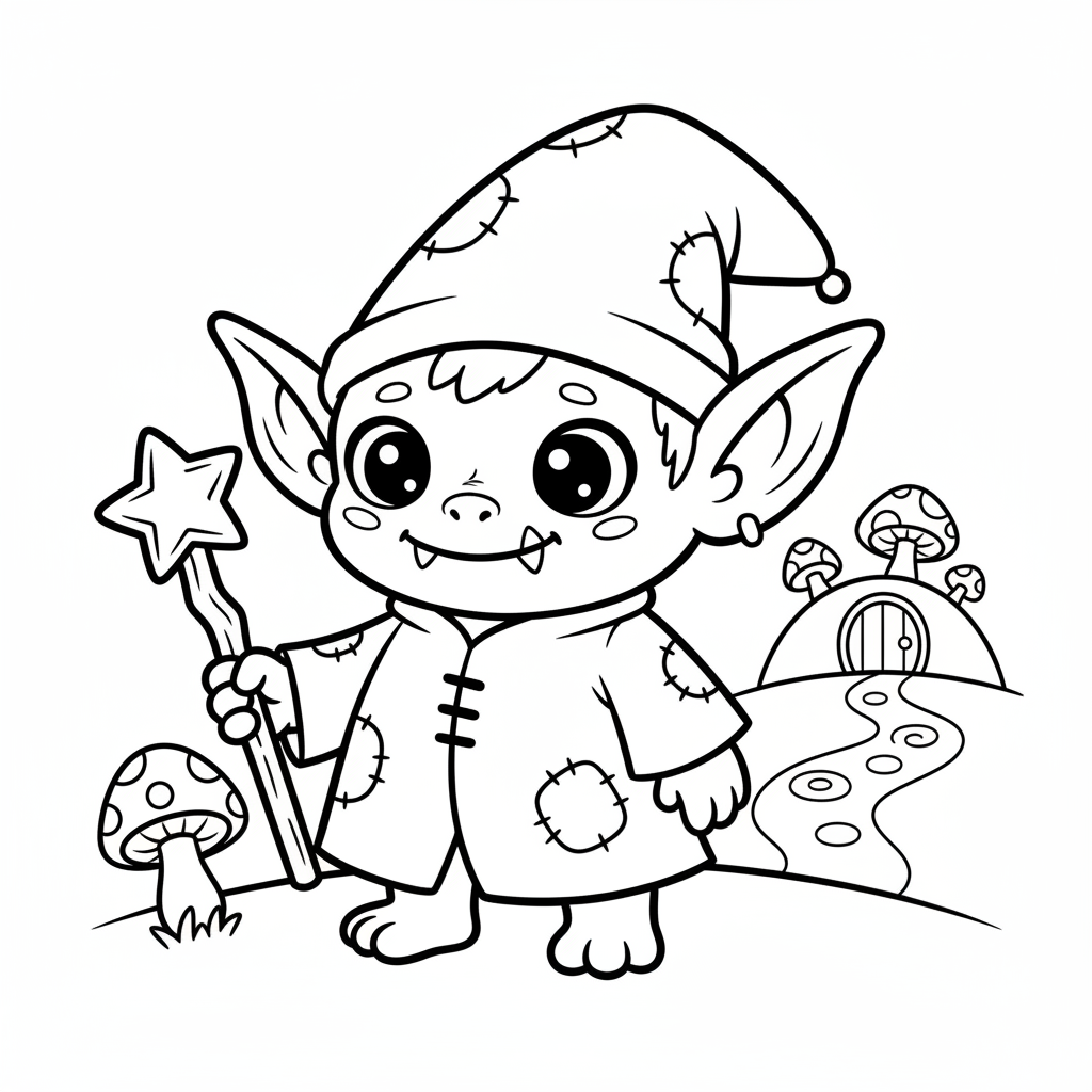 Goblin coloring page for kindergarteners - Standard style