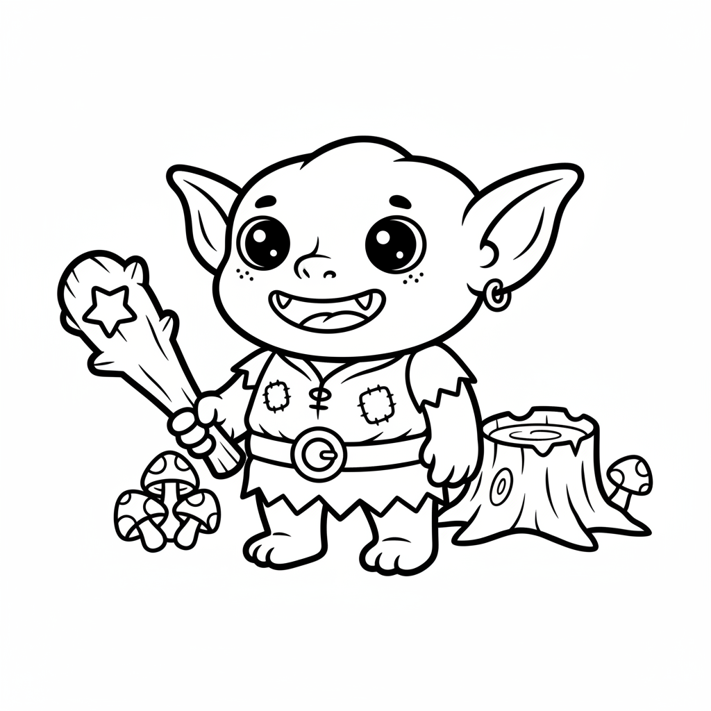 Goblin coloring page for men - Standard style