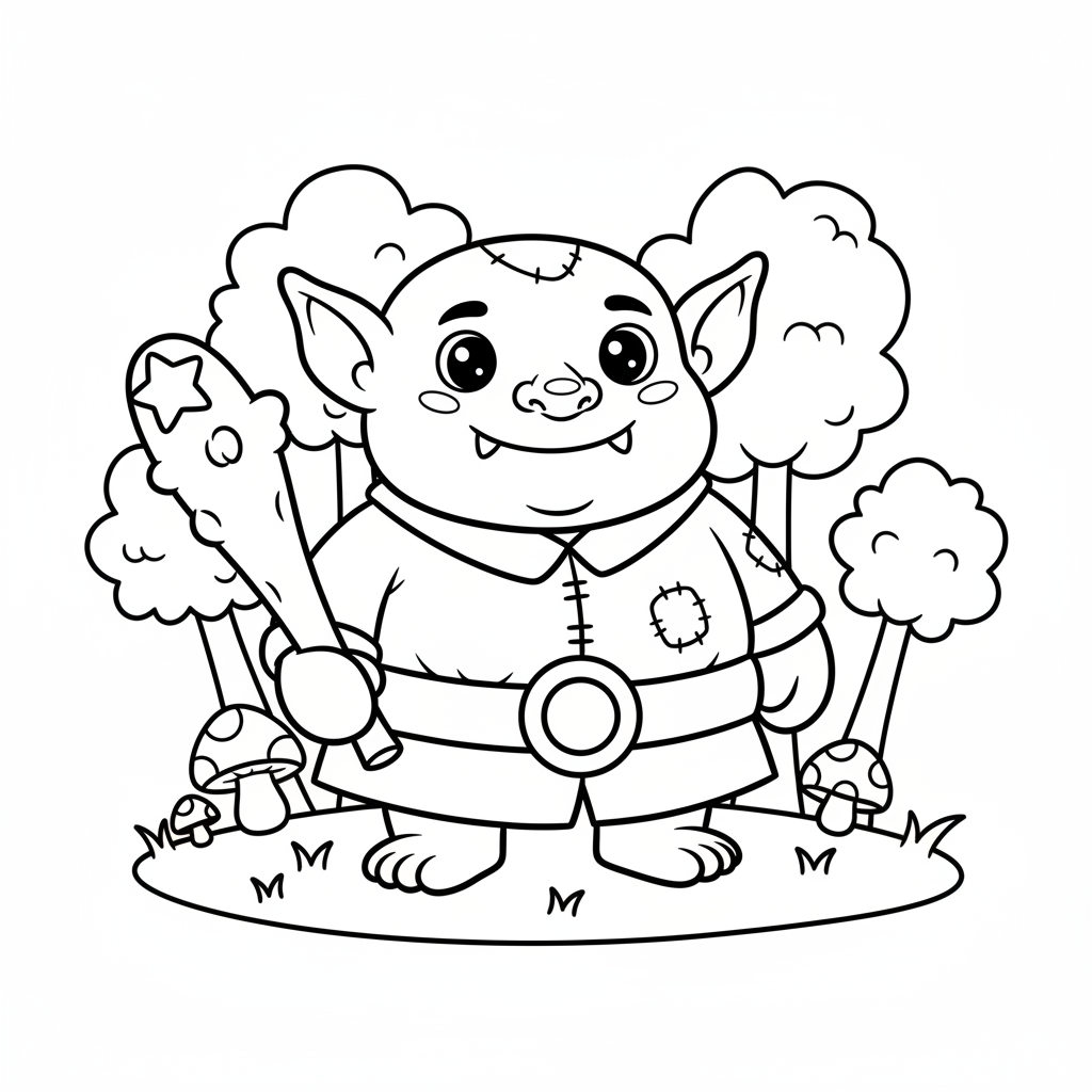 Goblin coloring page for preschoolers - Standard style