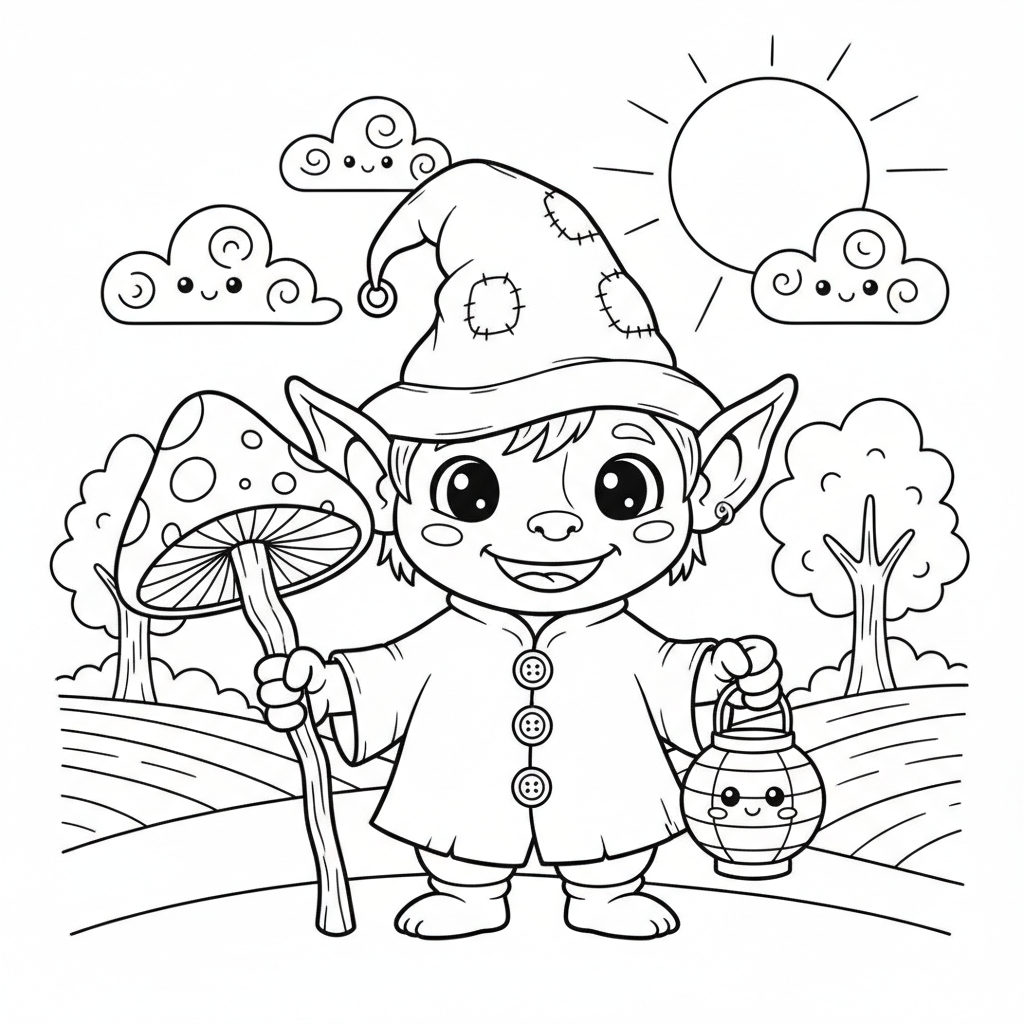 Goblin coloring page for seniors - Standard style