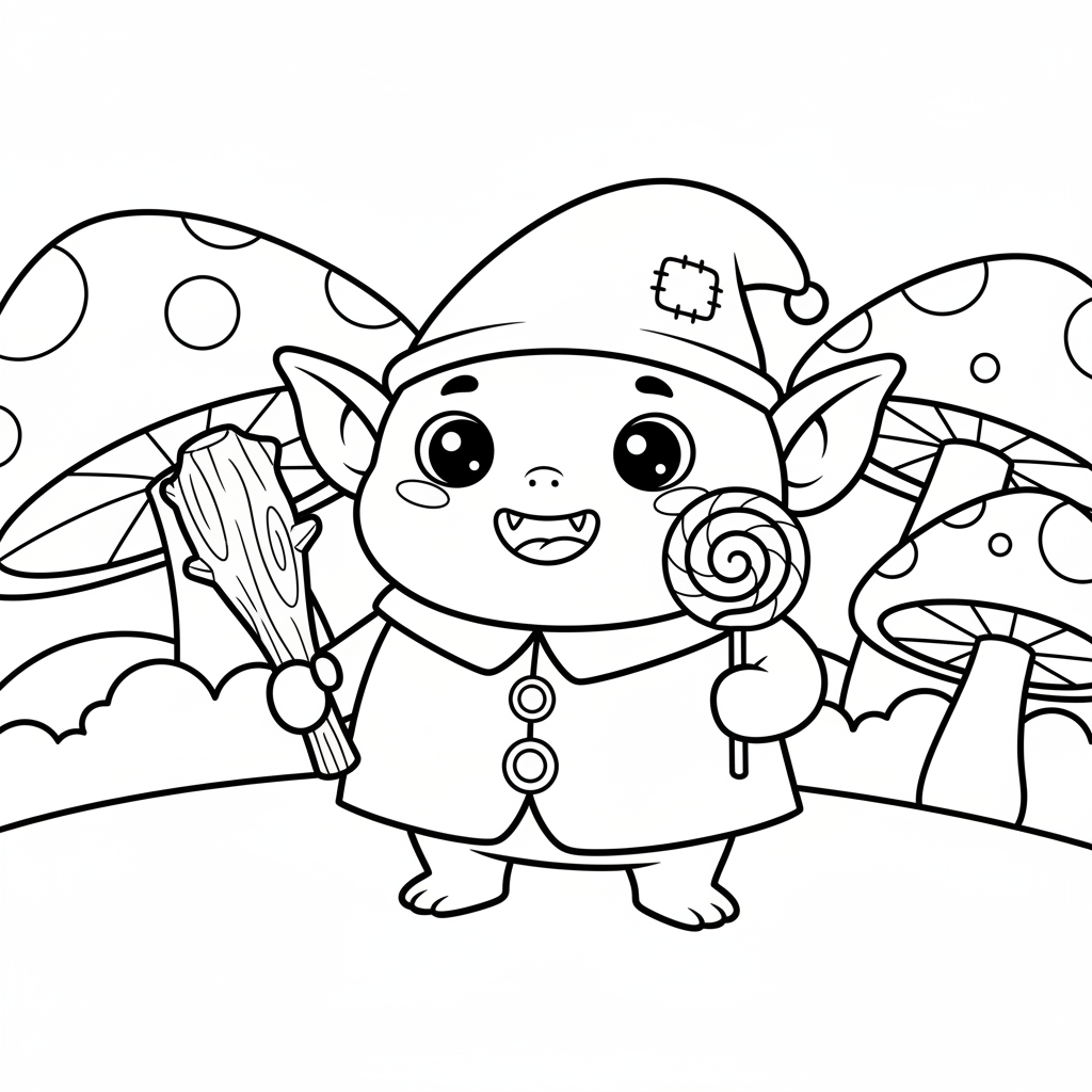 Goblin coloring page for toddlers - Standard style