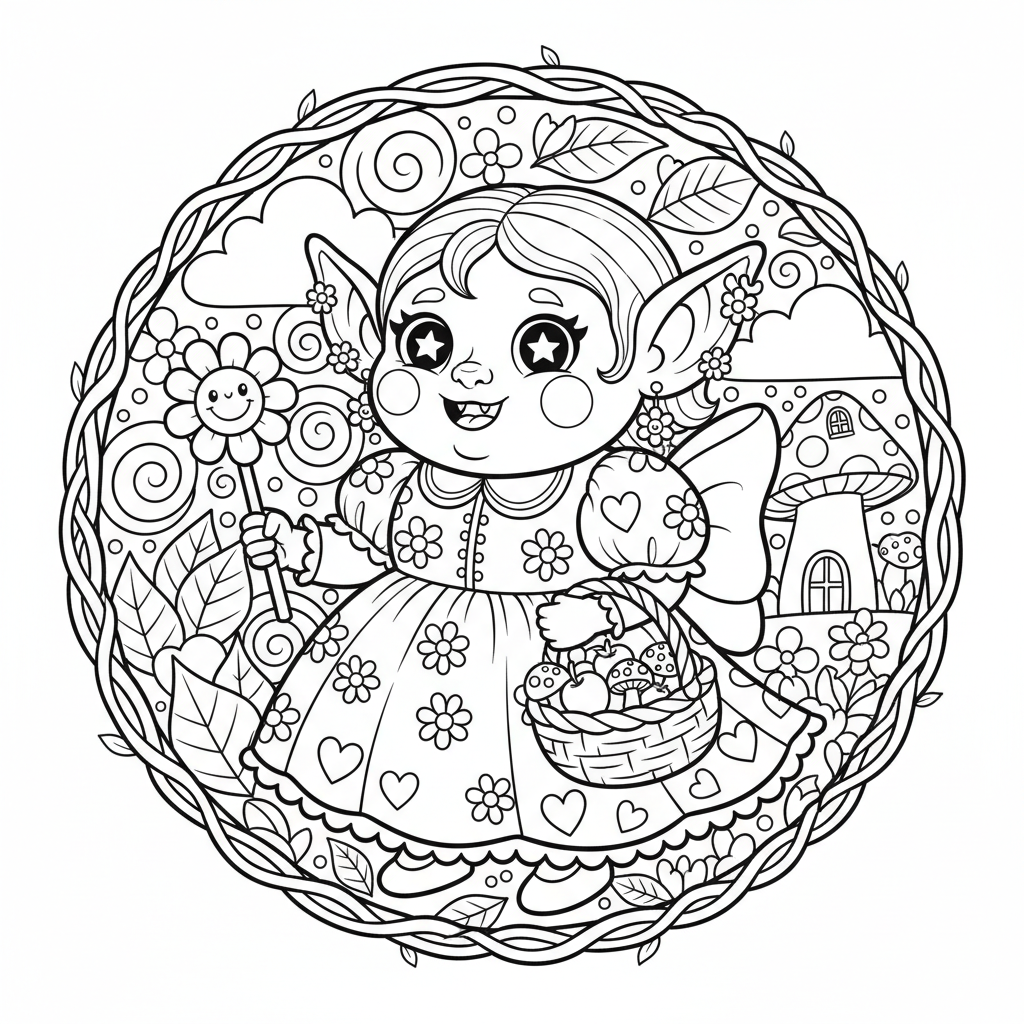 Goblin coloring page for women - Standard style