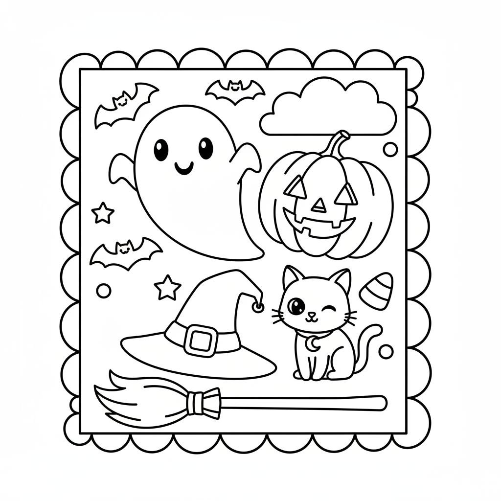 Halloween coloring page for kindergarteners - Standard style