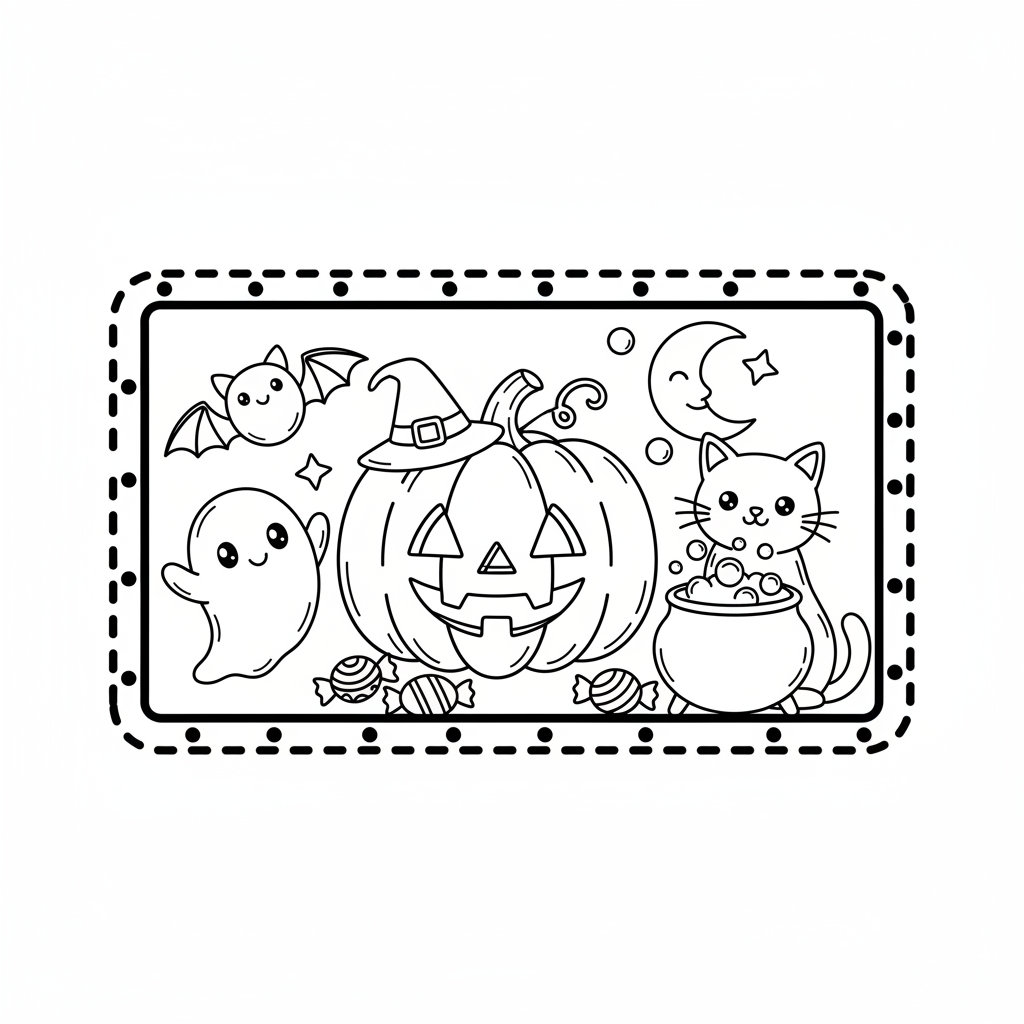 Halloween coloring page for toddlers - Standard style