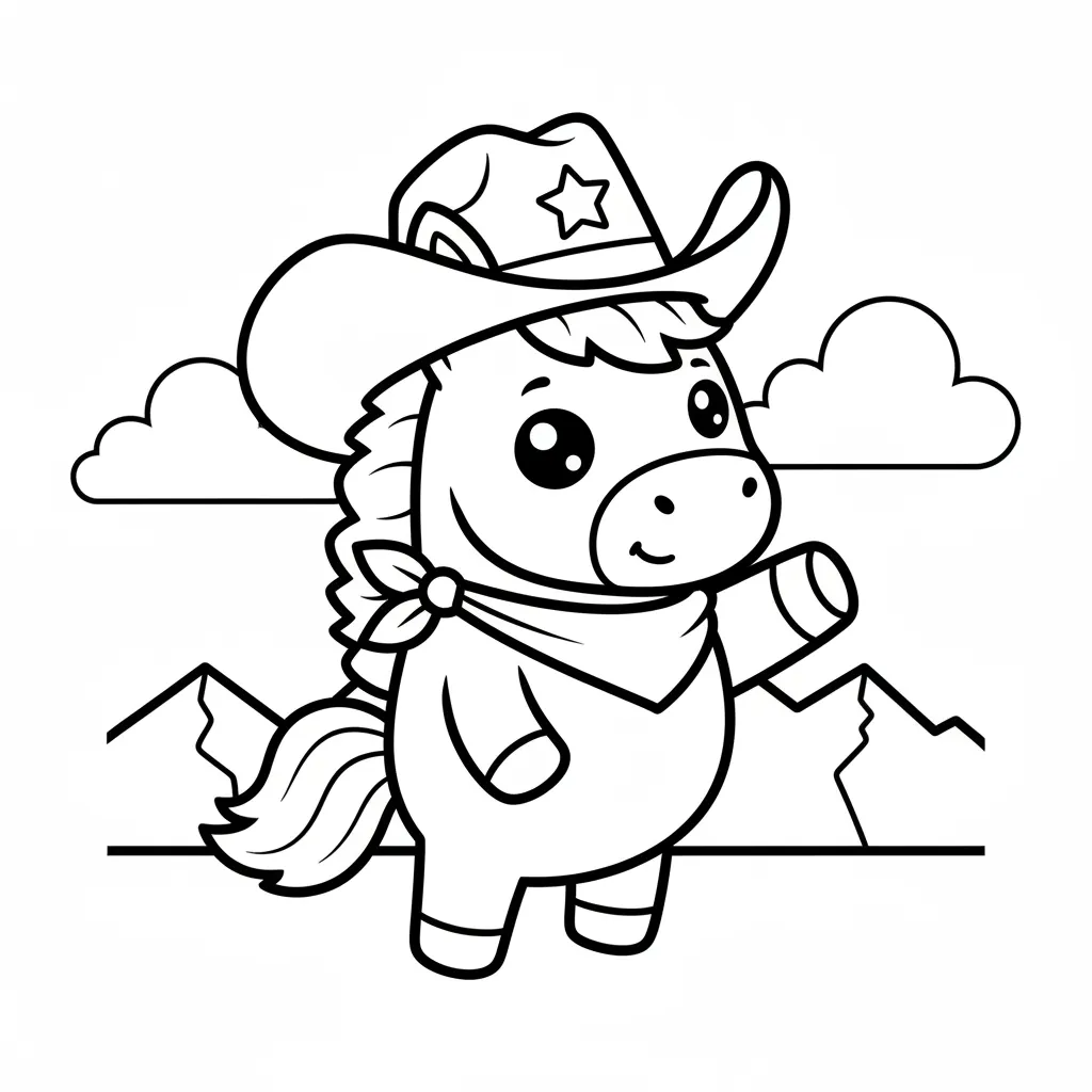 Horse coloring page for boys - Standard style