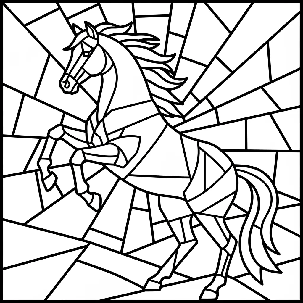 Horse coloring page for experts - Standard style