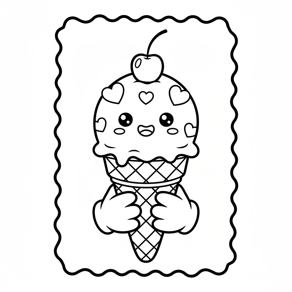 Ice Cream coloring page for beginners - Standard style
