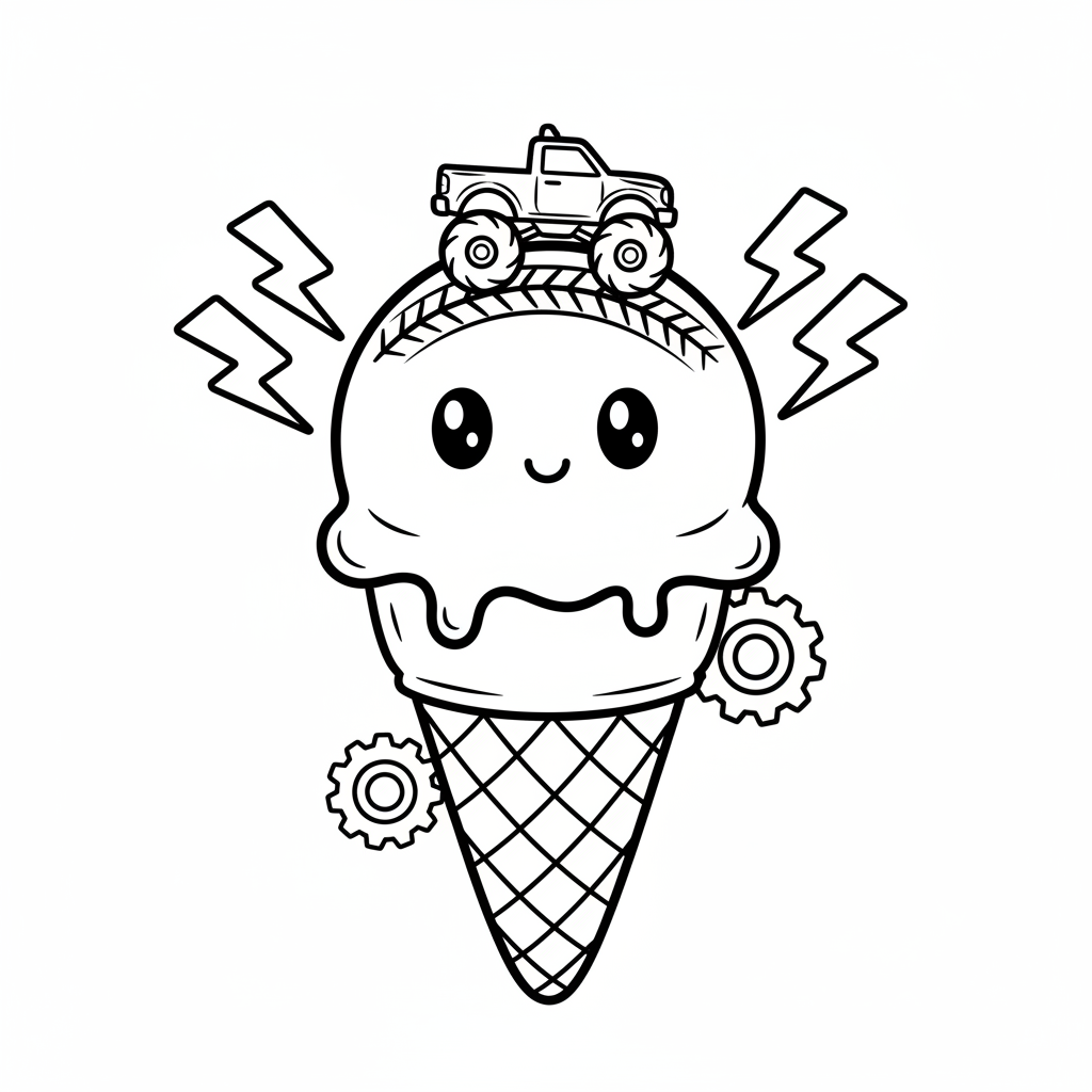 Ice Cream coloring page for boys - Standard style