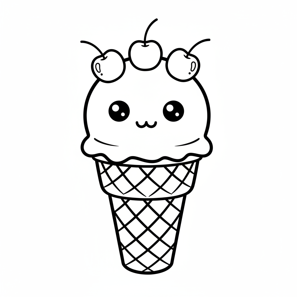 Ice Cream coloring page for kids - Standard style