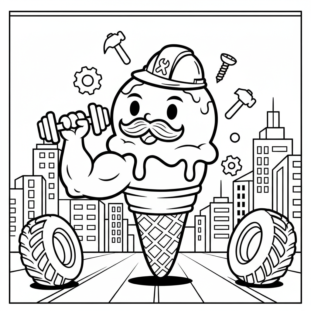 Ice Cream coloring page for men - Standard style