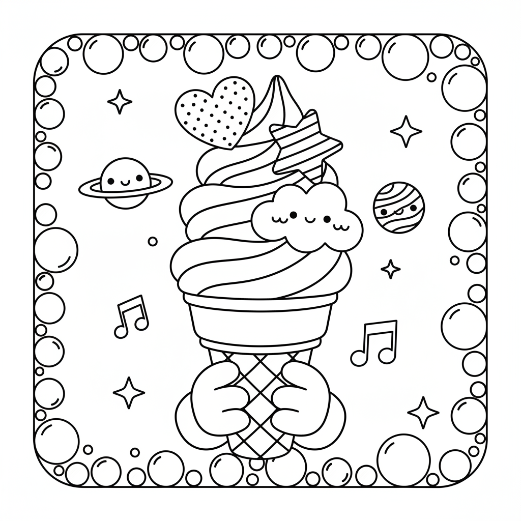 Ice Cream coloring page for teens - Standard style