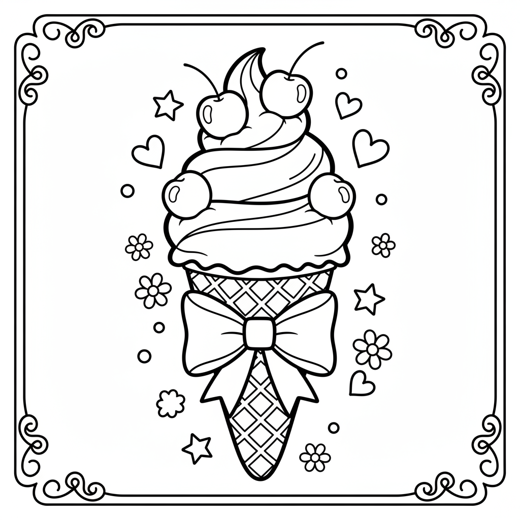 Ice Cream coloring page for women - Standard style