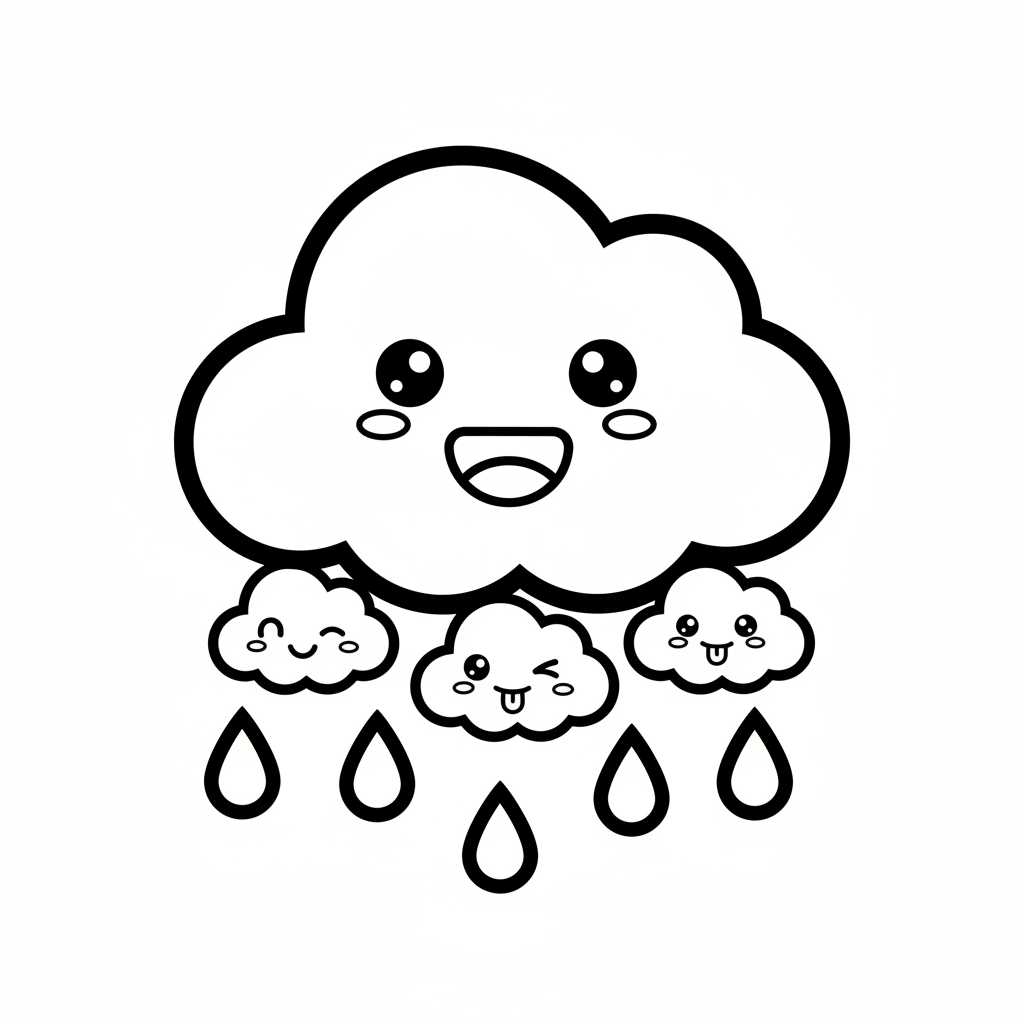 Free printable Cloud coloring page for Everyone. High-quality black and white coloring sheet designed for Everyone. Perfect for creativity and fun.