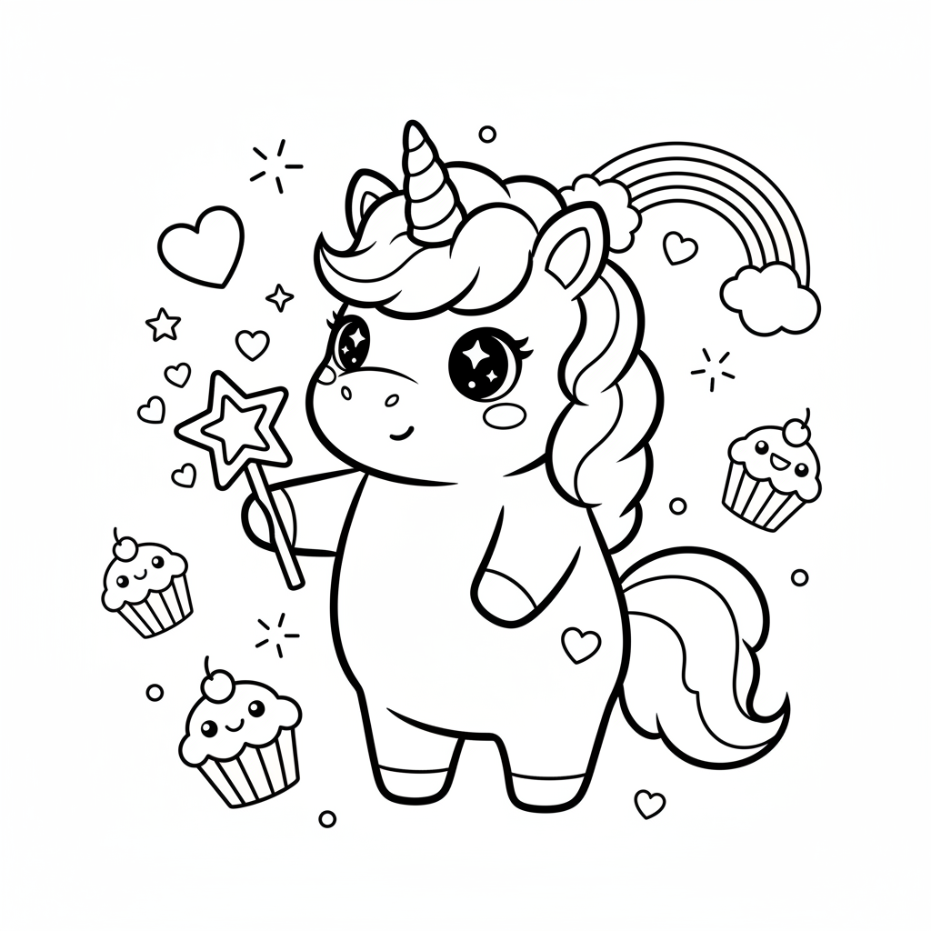 Free printable Unicornio coloring page for Everyone. High-quality black and white coloring sheet designed for Everyone. Perfect for creativity and fun.