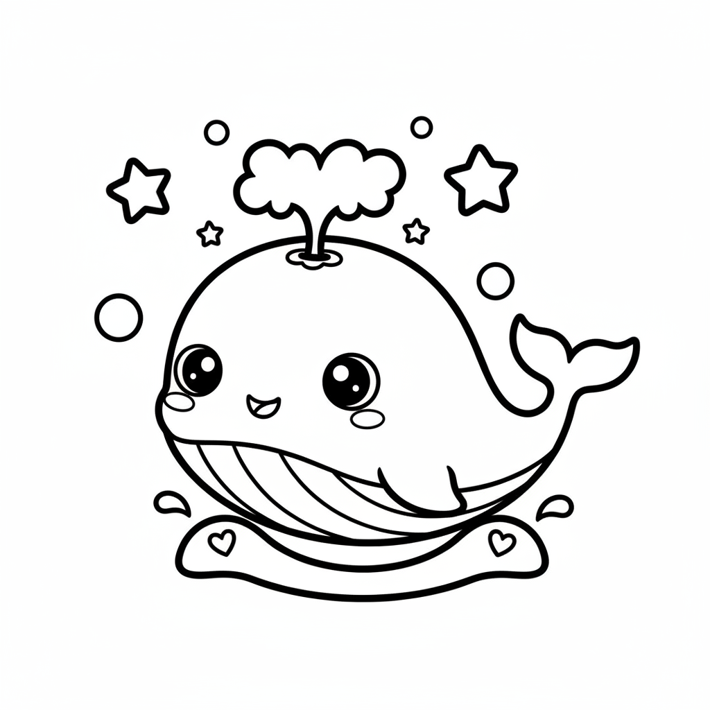 Free printable Whale coloring page for Everyone. High-quality black and white coloring sheet designed for Everyone. Perfect for creativity and fun.