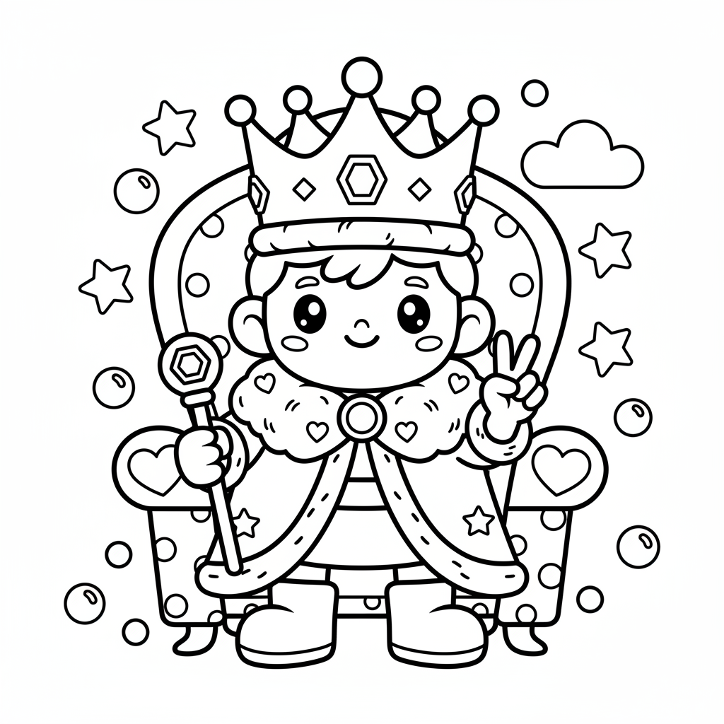 King coloring page for adults - Standard style
