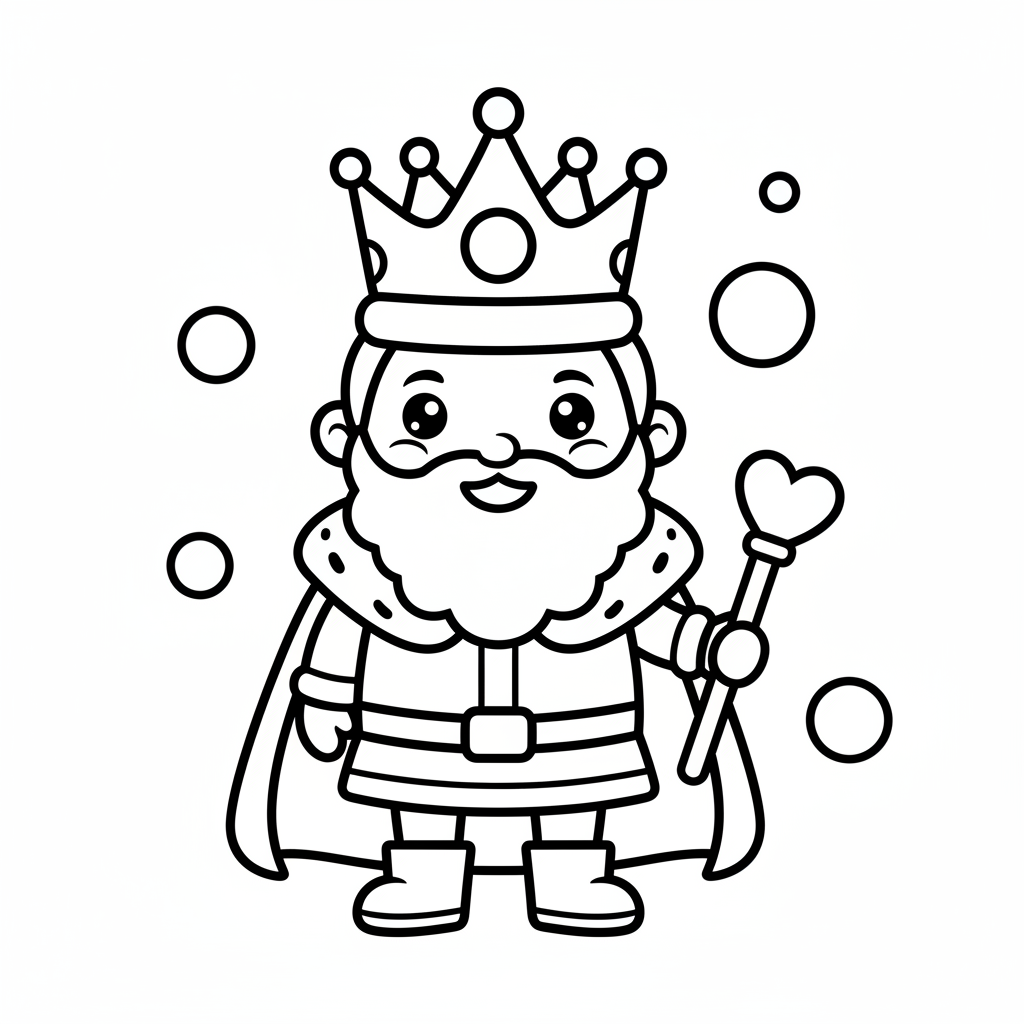 King coloring page for beginners - Standard style