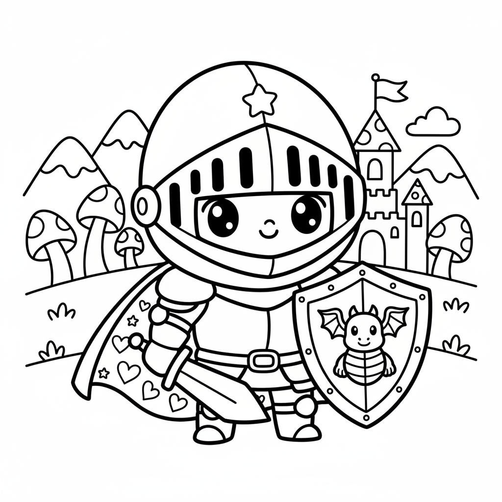 Knight coloring page for teens - Standard style