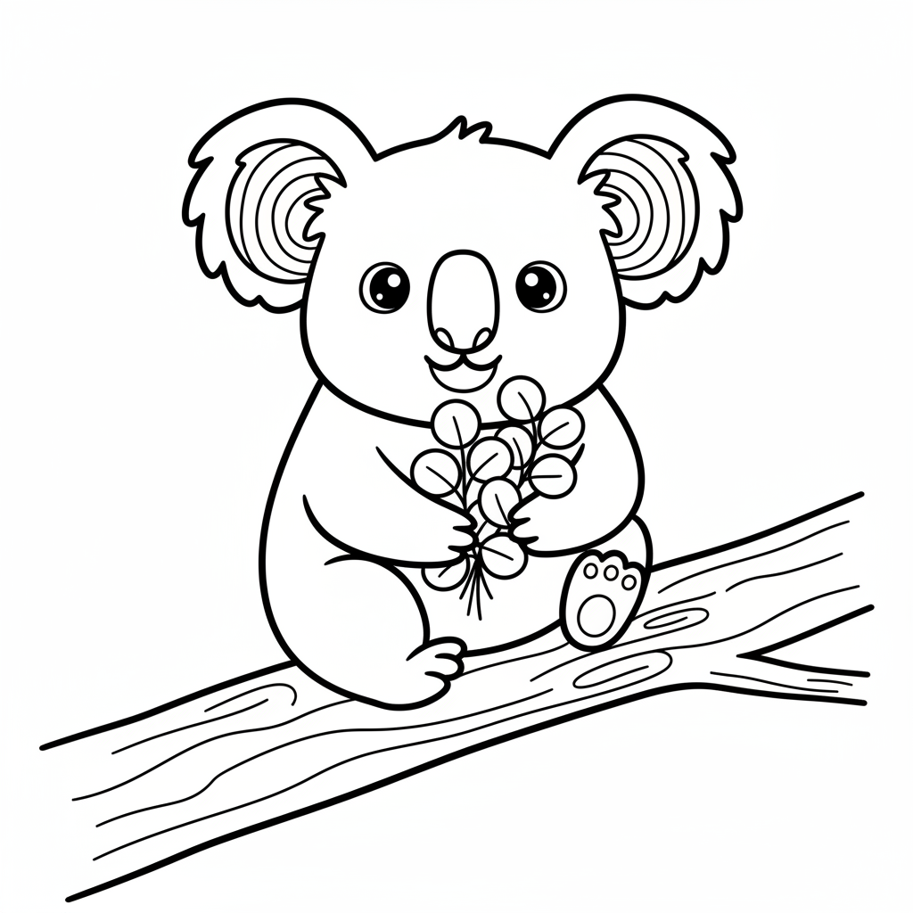 Koala coloring page for kids - Standard style
