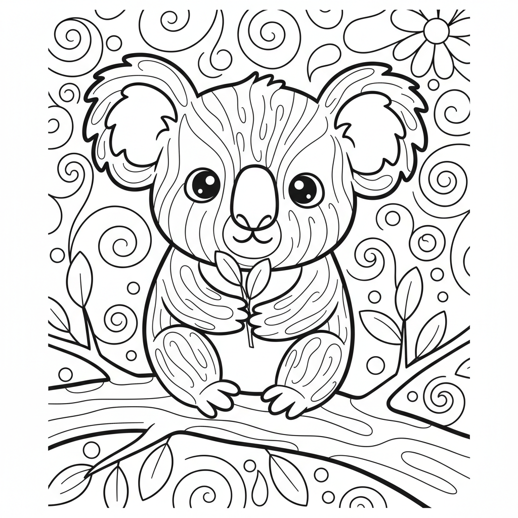 Koala coloring page for teens - Standard style