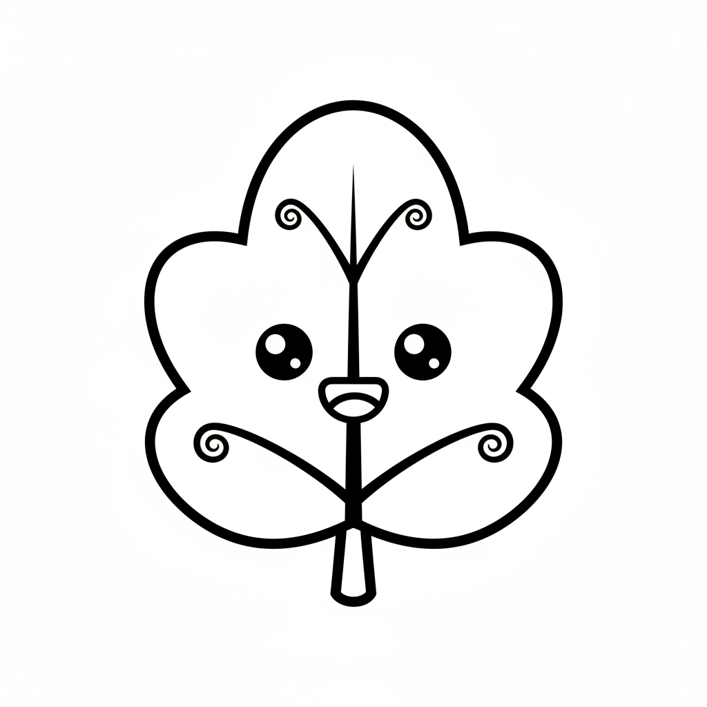 Leaf coloring page for beginners - Standard style
