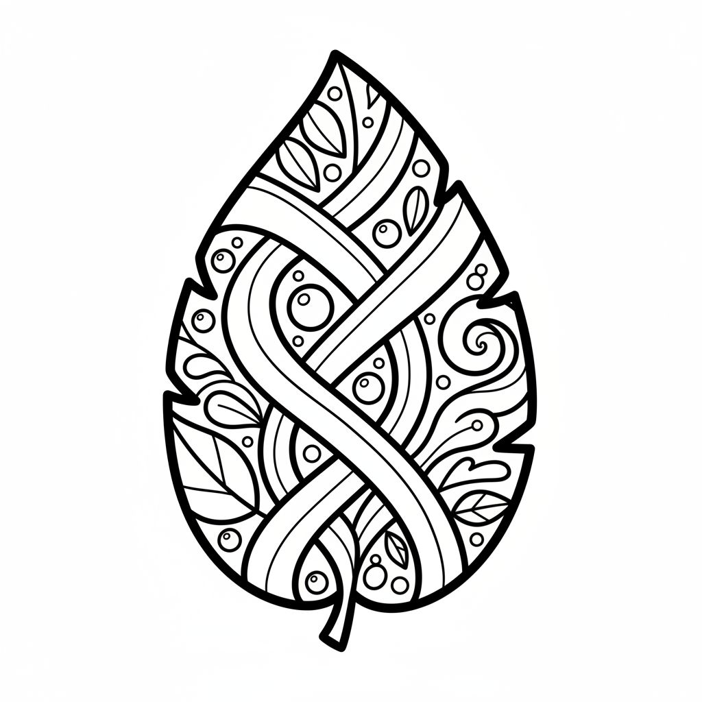 Leaf coloring page for intermediates - Standard style