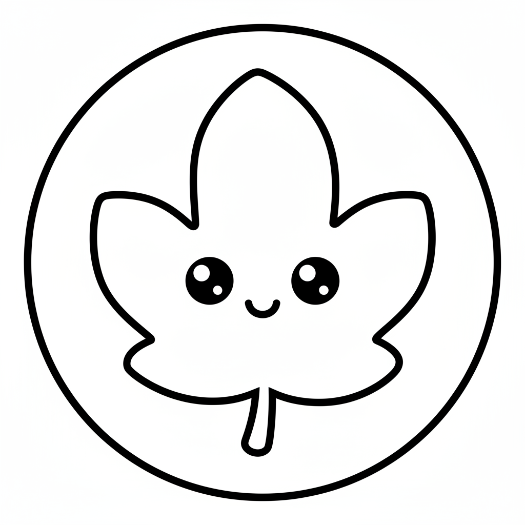 Leaf coloring page for preschoolers - Standard style