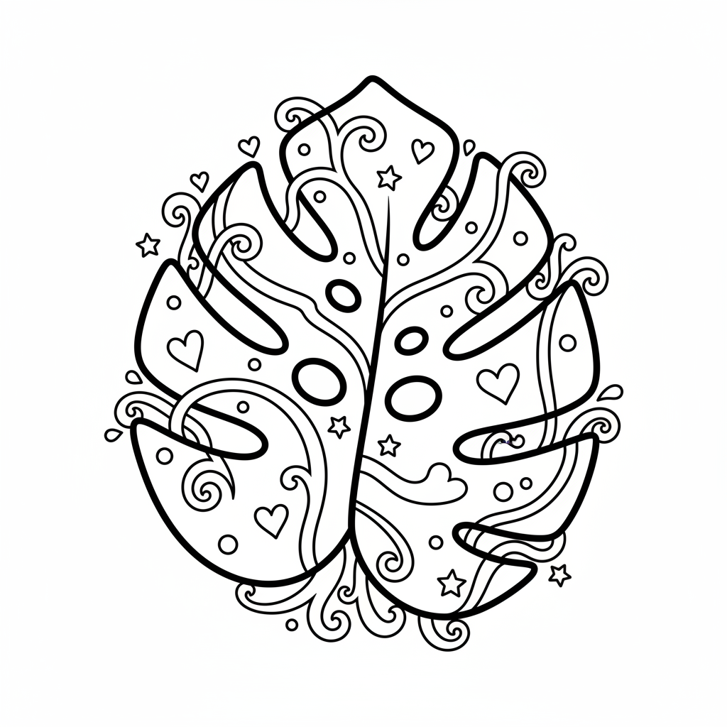 Leaf coloring page for women - Standard style