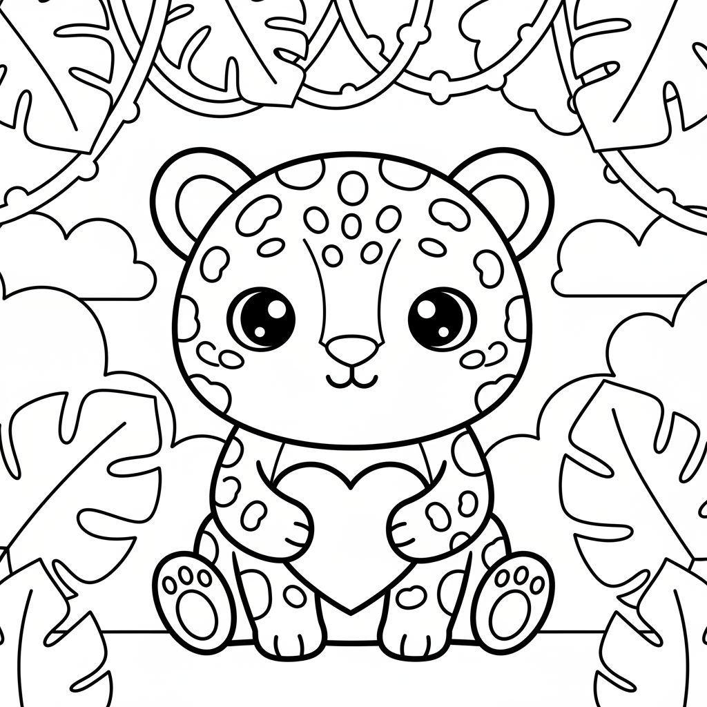 Leopard coloring page for men - Standard style