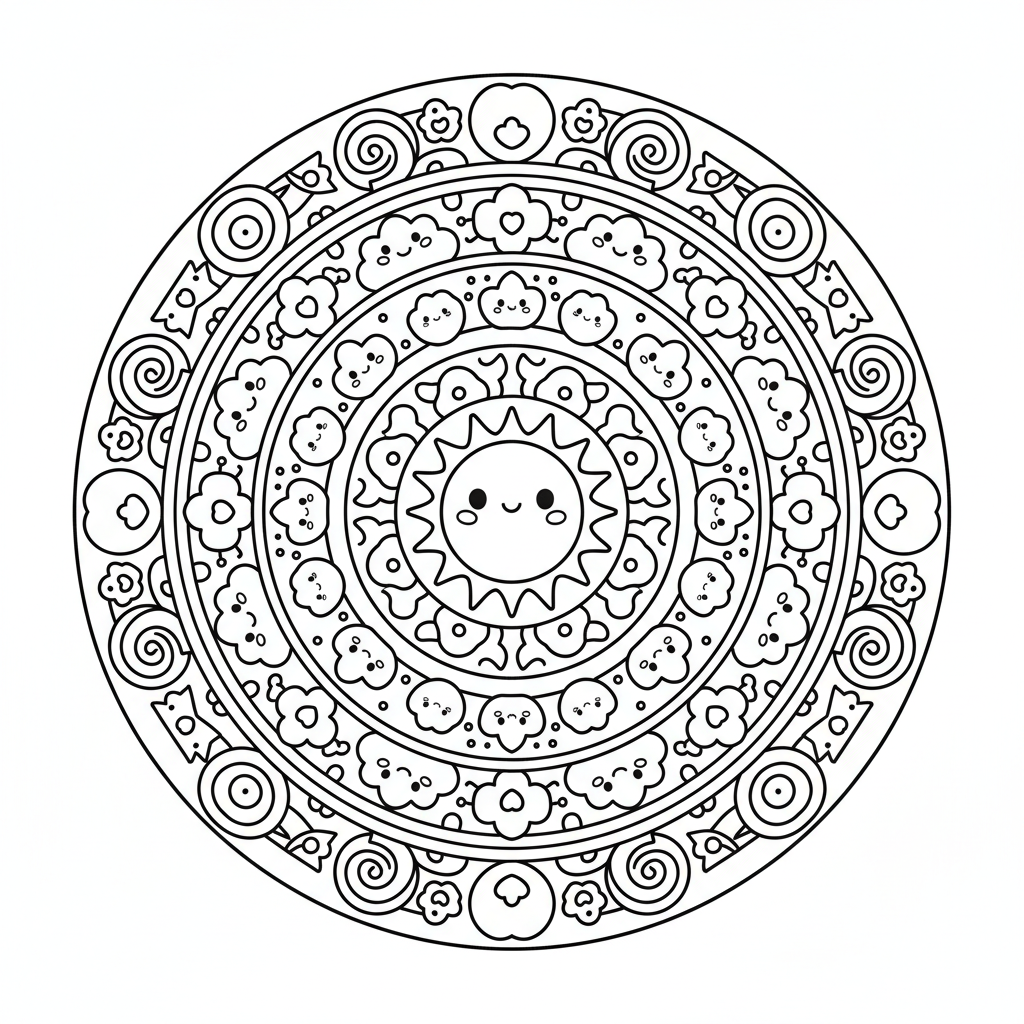 Mandala coloring page for adults - Standard style