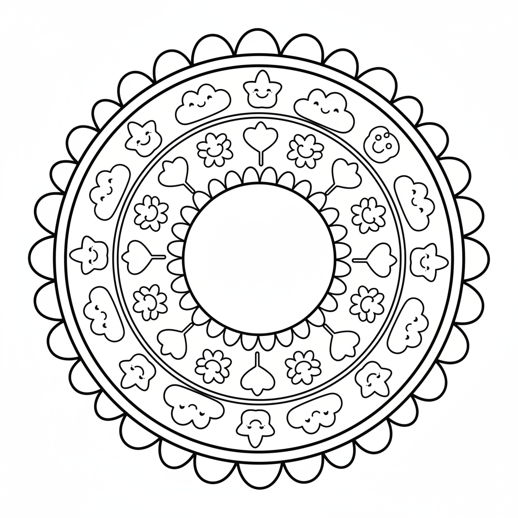 Mandala coloring page for kids - Standard style