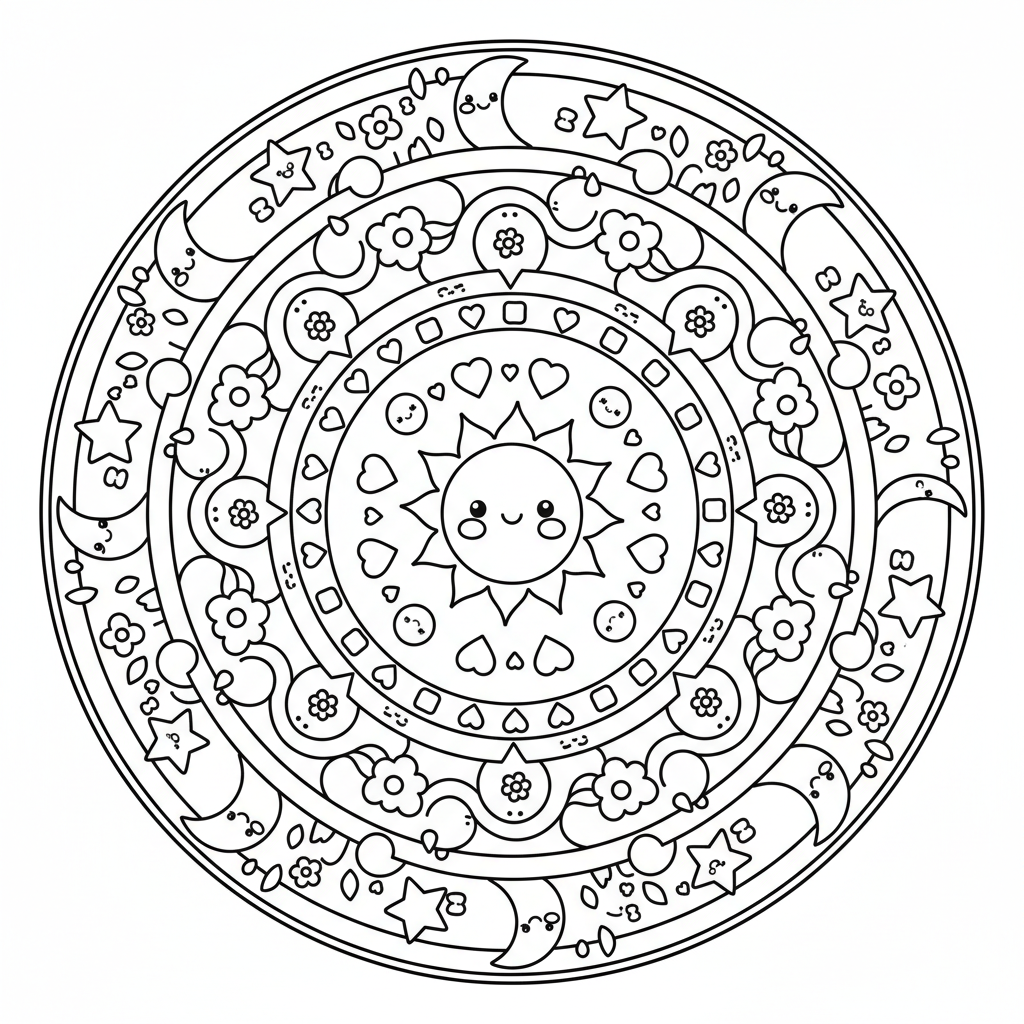 Mandala coloring page for teens - Standard style