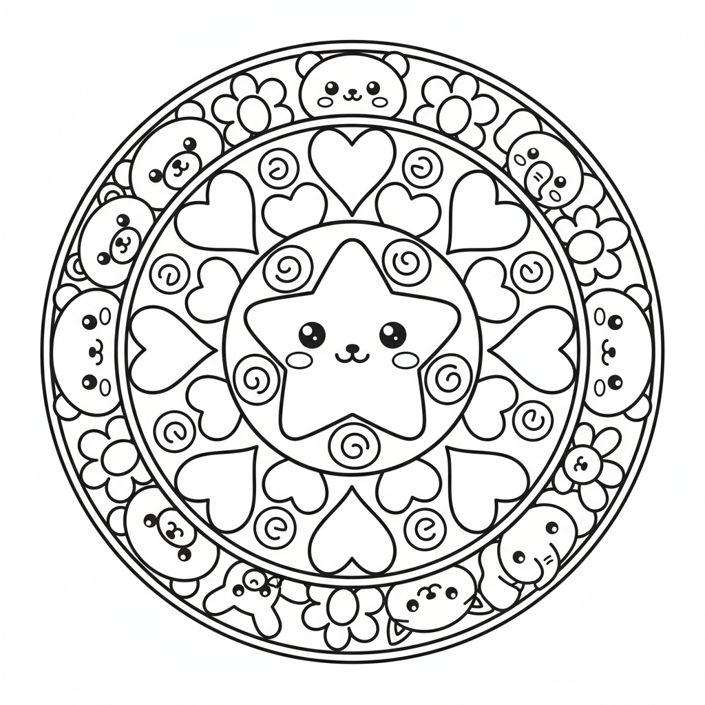 Mandala coloring page for toddlers - Standard style