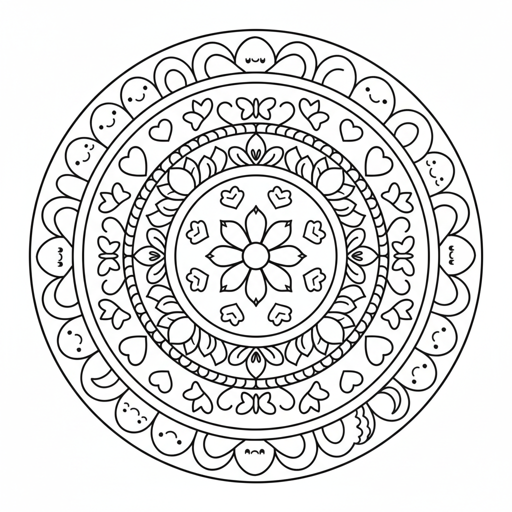 Free printable Mandala coloring page for Women. High-quality black and white coloring sheet designed for Women. Perfect for creativity and fun.