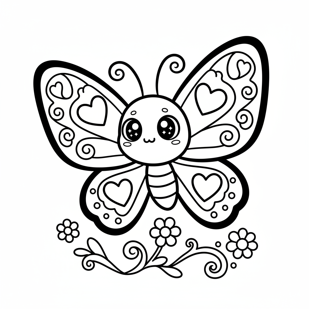 Butterfly coloring page for everyone - Manga style