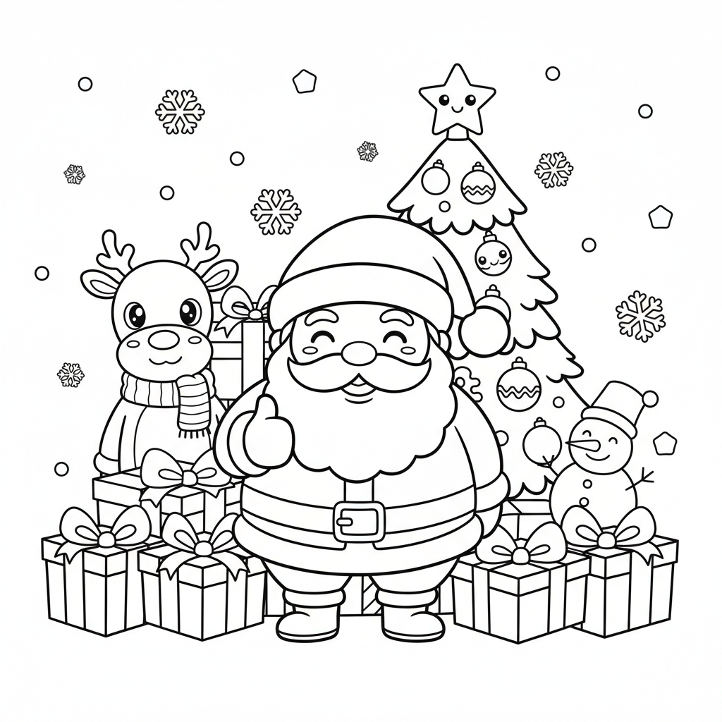 Christmas coloring page for everyone - Manga style