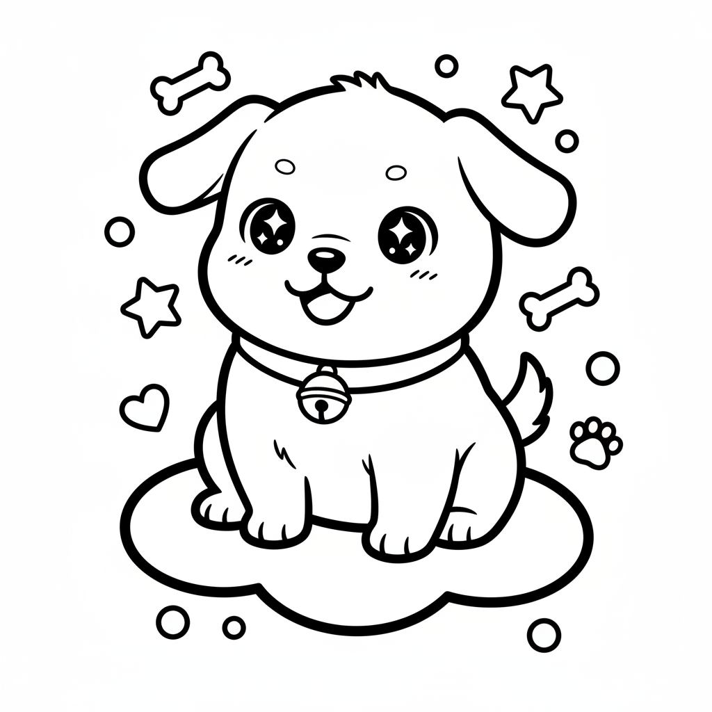 Dog coloring page for everyone - Manga style