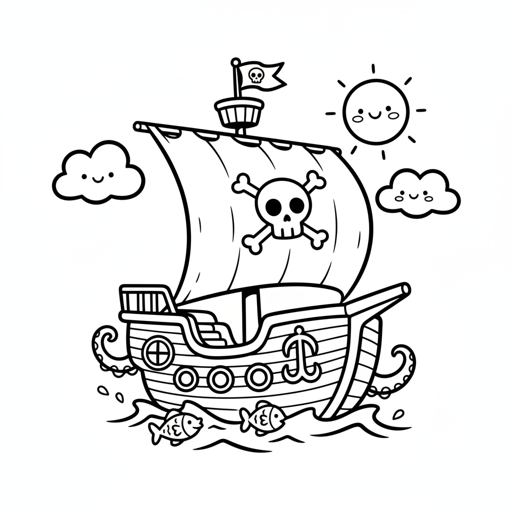 Free printable Ship coloring page for Everyone. High-quality black and white coloring sheet designed for Everyone. Perfect for creativity and fun.