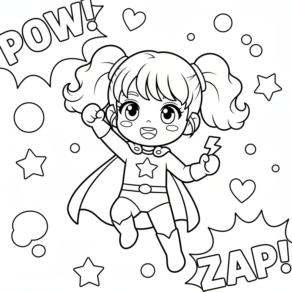 Superhero coloring page for everyone - Manga style