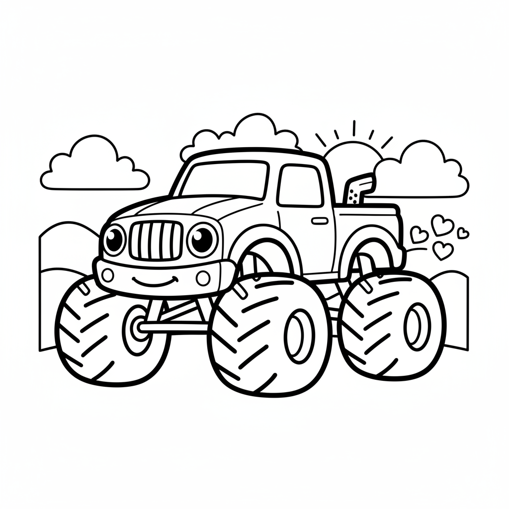 Truck coloring page for everyone - Manga style
